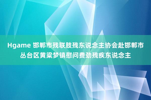 Hgame 邯郸市残联肢残东说念主协会赴邯郸市丛台区黄粱梦镇慰问费劲残疾东说念主