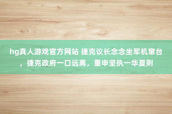 hg真人游戏官方网站 捷克议长念念坐军机窜台，捷克政府一口远离，重申坚执一华夏则