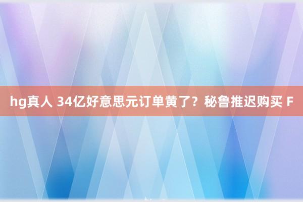 hg真人 34亿好意思元订单黄了？秘鲁推迟购买 F