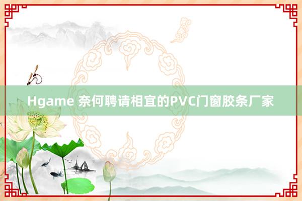 Hgame 奈何聘请相宜的PVC门窗胶条厂家