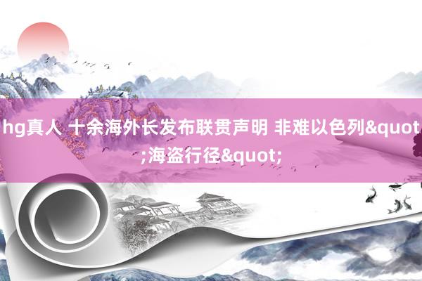 hg真人 十余海外长发布联贯声明 非难以色列"海盗行径"